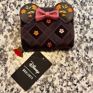 Disney BoxLunch Wallet with Pink Bow and Floral Accents